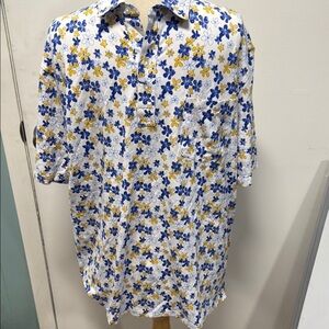 Johnnie-O Floral Blue and Yellow Men's Shirt
